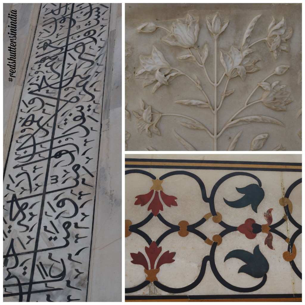 The gorgeous inlaid work that covers the Taj
